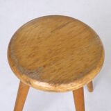Vintage children's beech wood stools. 1950s. set of 2