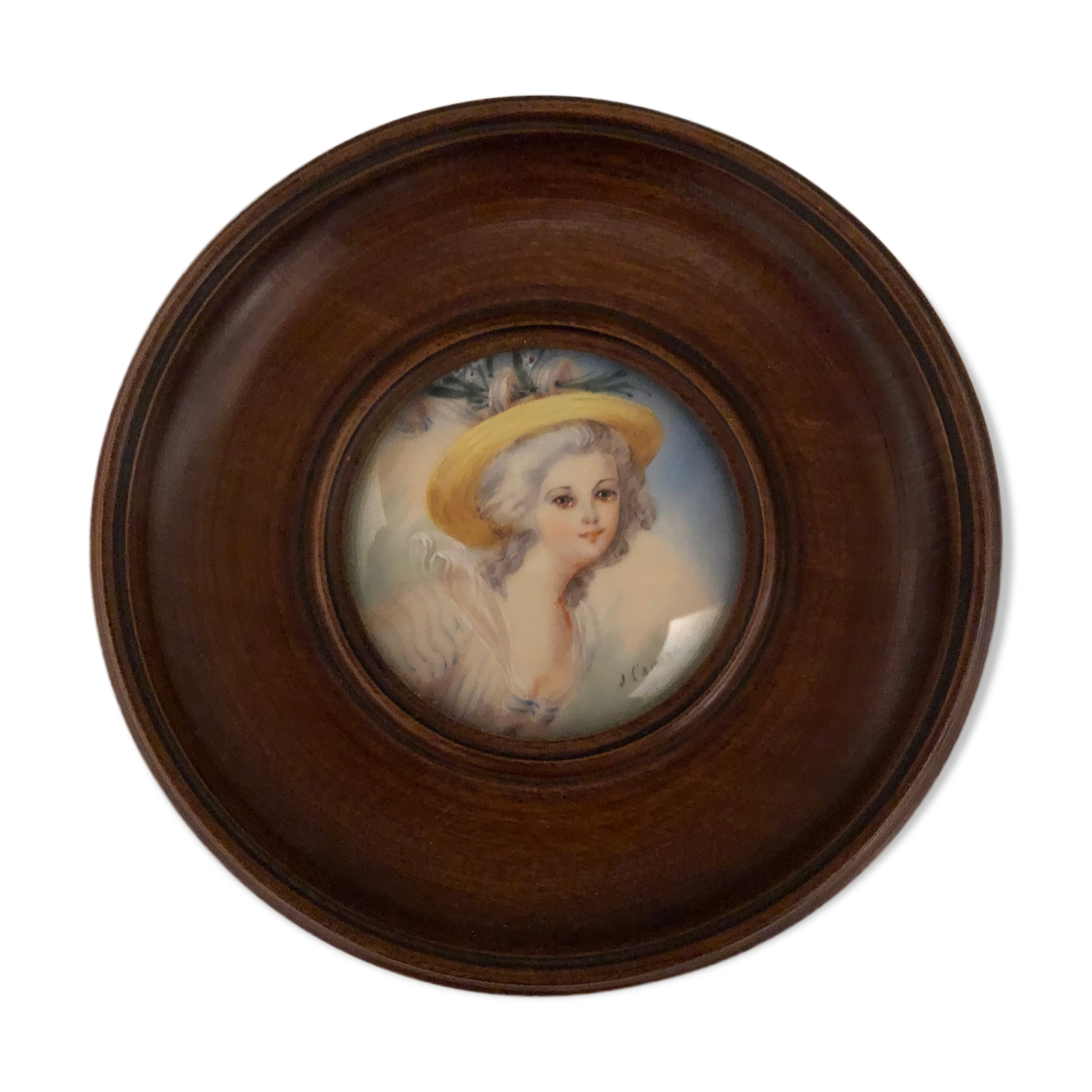 Miniature Napoleon III portrait of woman