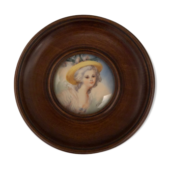 Miniature Napoleon III portrait of woman