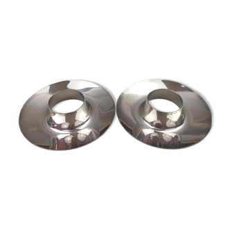 Christofle Gemini model pair of egg cups silver-plated in perfect condition box.