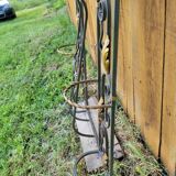 Art Deco 1930s wrought iron coat rack and hat stand