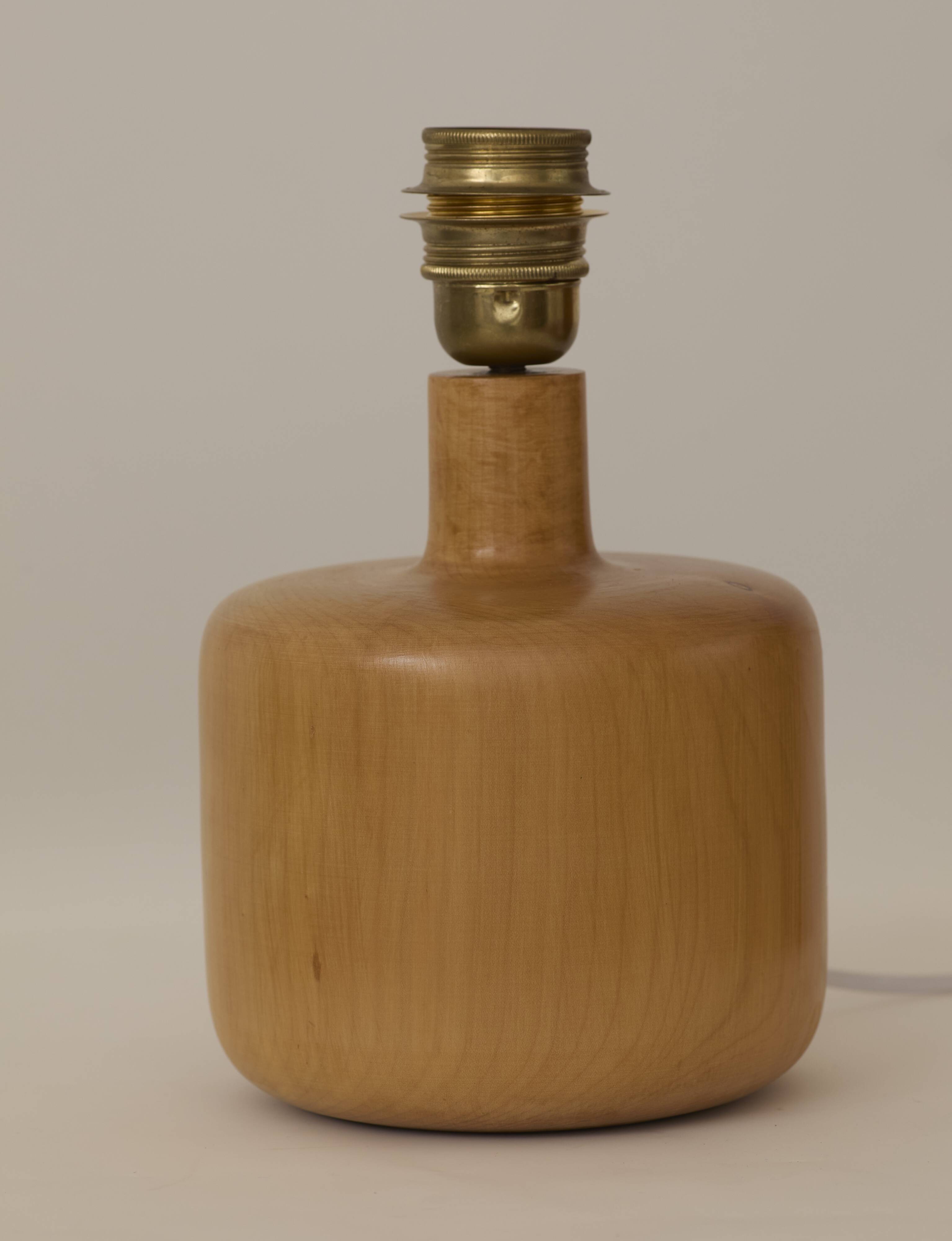 Pair of solid wood lamps by Charlotte Perriand / Les Arcs Circa 1968