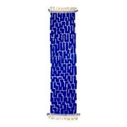 Tapis berbère de couloir bleu Klein à reliefs