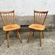 Set of 4 vintage beech bistro chairs – compass legs