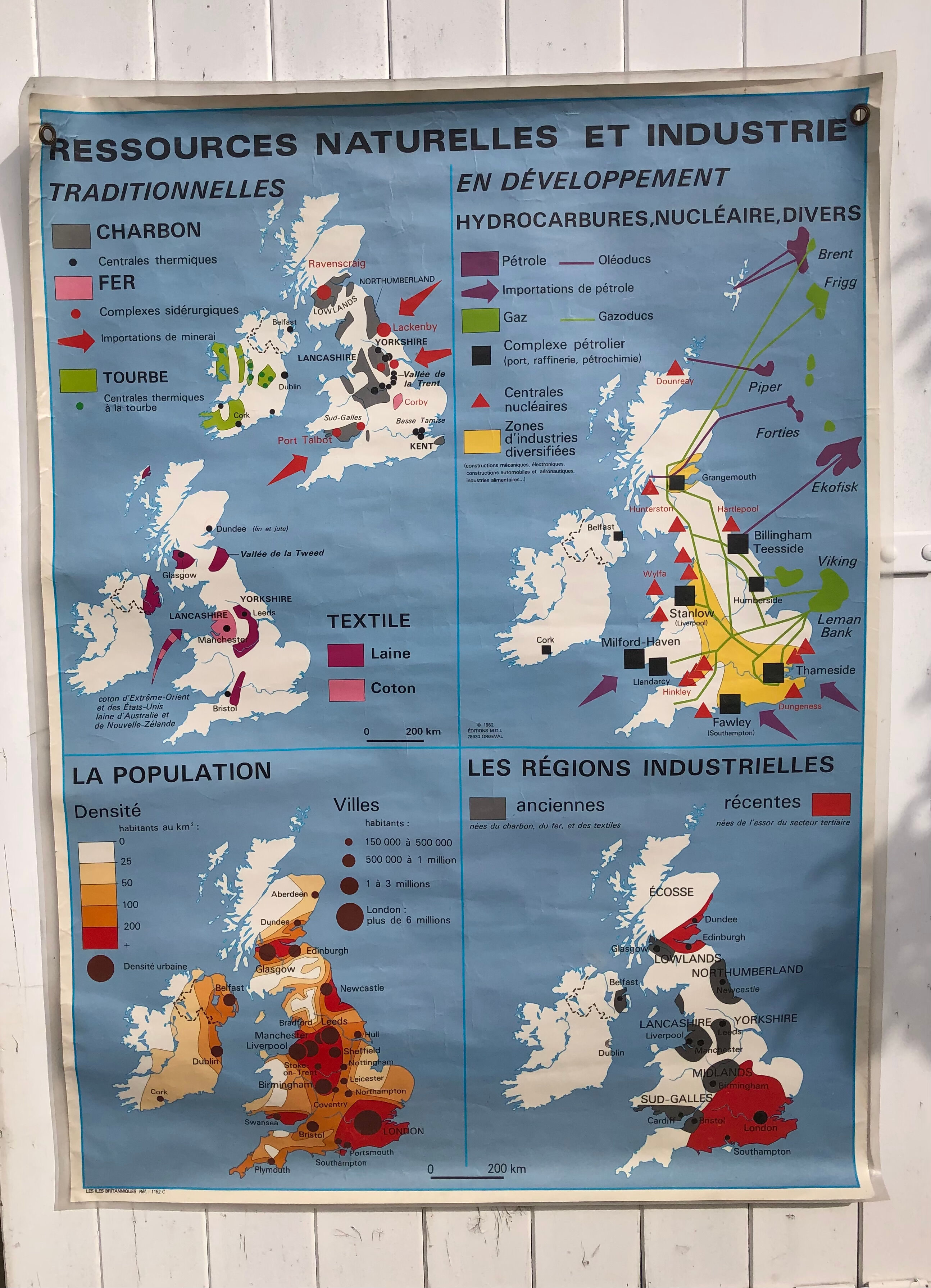 Vintage British Isles School Map Poster