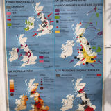 Vintage British Isles School Map Poster