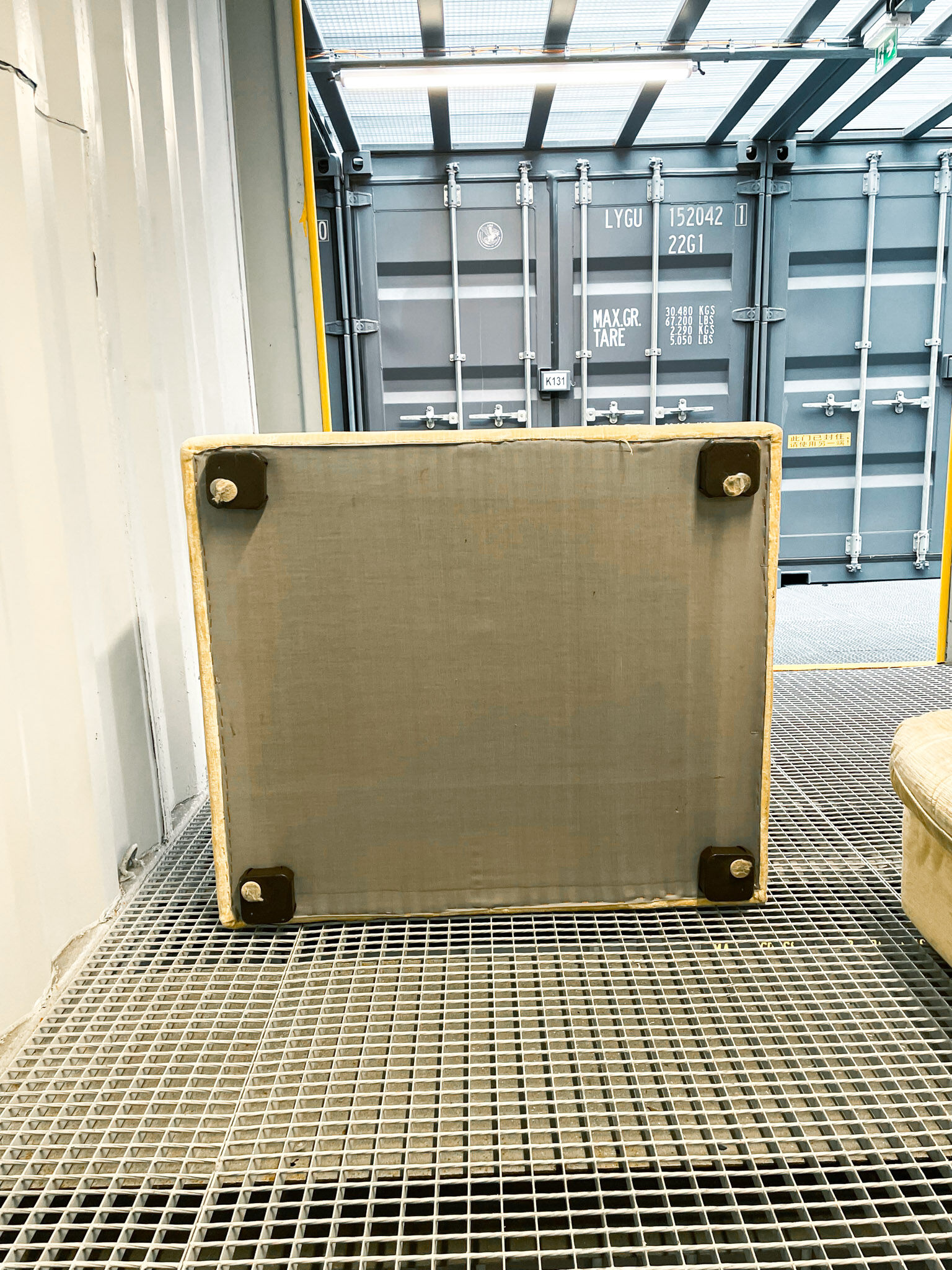 Pair of vintage beige velvet chairs