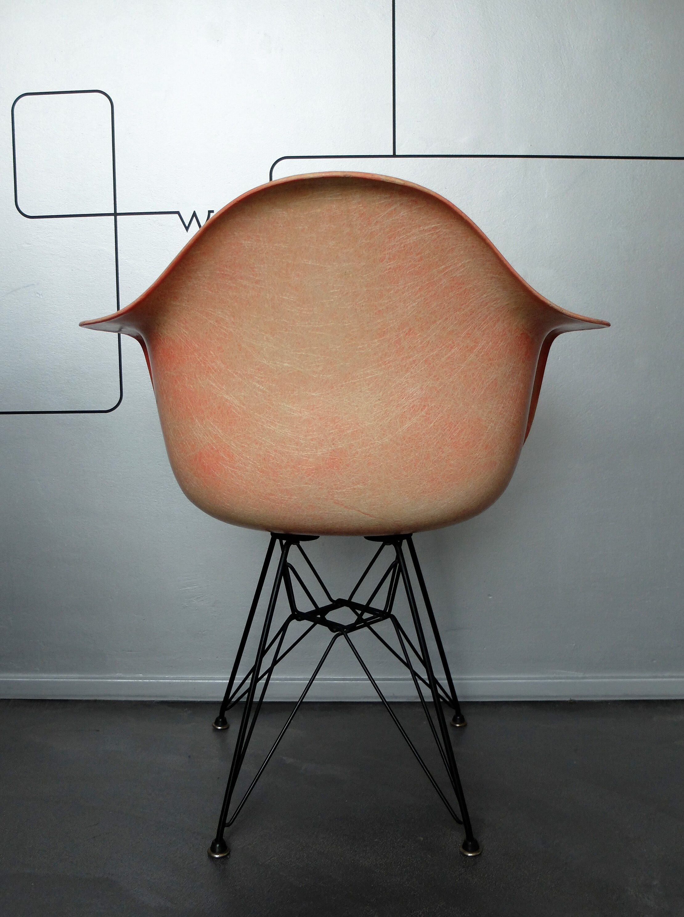 Fauteuil DAR par Charles & Ray Eames pour Zenith Plastics, red ou salmon, 1950
