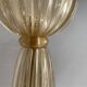 Lampadaire style Art Déco en verre de Murano doré signé Archimede Seguso , Italie années 1980