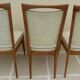 6 Vintage chairs in white beige imitation leather and solid wood with brass legs
