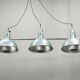 A.L.F. Firenze Italian Industrial Three-Light Chandelier, 1970s