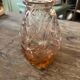 Pink chiseled glass vase