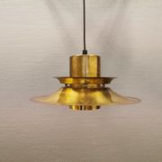 Hanging lamp from the 1970s-1980s, produced by Danish Vitrika, made of brass.