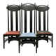 3 chairs Argile by Rennie Macintosh