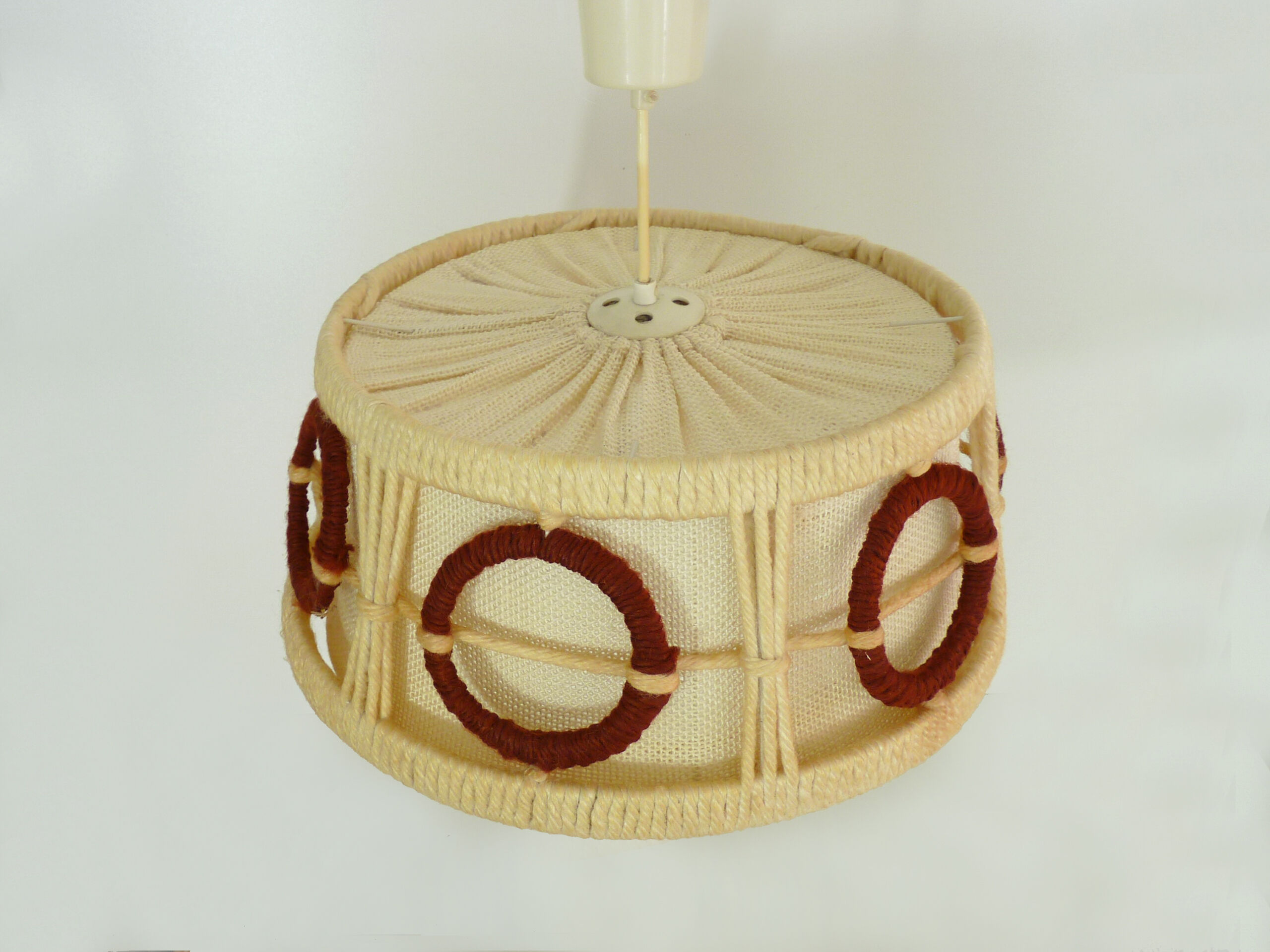 Scandinavian GDR wool en wooden hanging