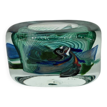 Murano vase in green signed by Robert Pierini.