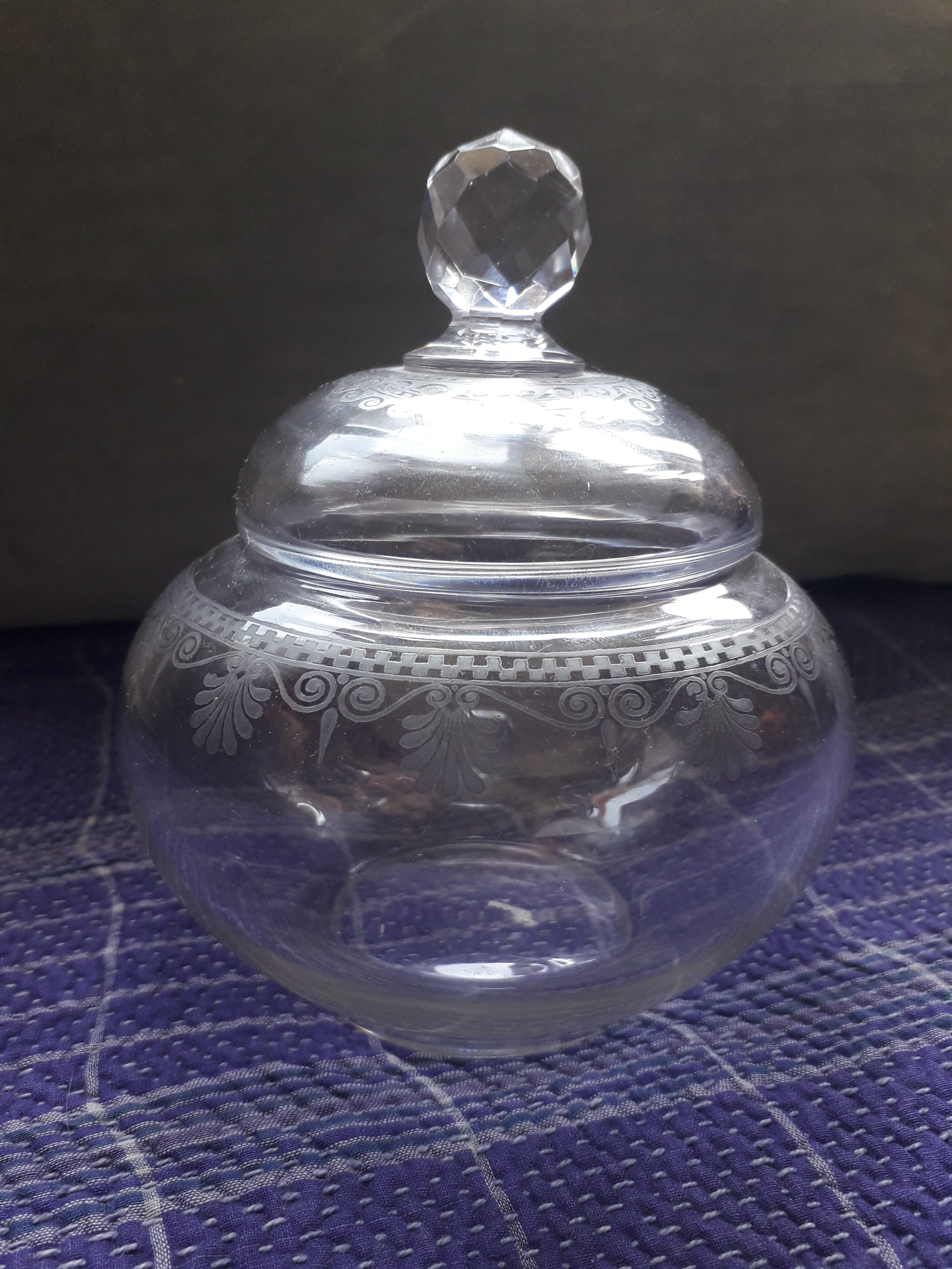 Napoleon III style glass sugar bowl
