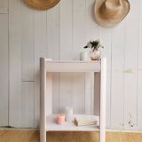 Small renovated Art Deco console in nude colour.