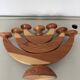 Large Swedish folding candle holder solid wood