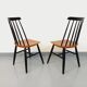 Pair of vintage Scandinavian chairs Fanett by Ilmari Tapiovaara in teak.