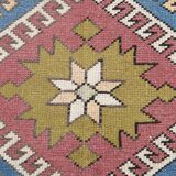 Mustard Pink Oriental Pattern Turkish Rug, 135x232Cm