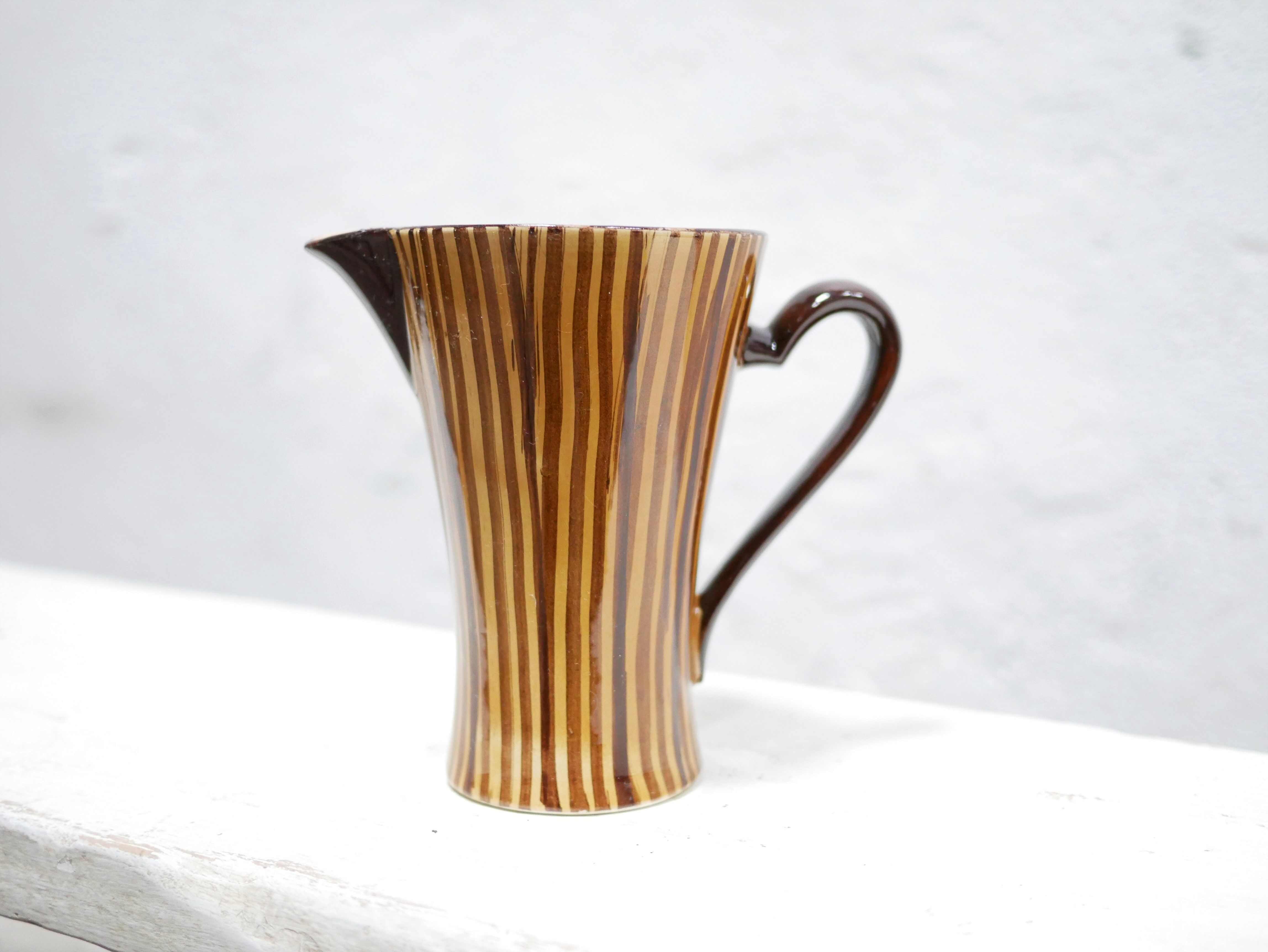 Vintage ceramic pitcher by the Sarreguemines manufacture