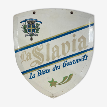 Plaque tole pub  " la slavia "