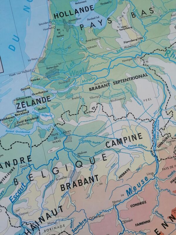 Ancienne carte MDI Bénélux et Îles Britanniques