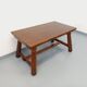 Brutalist rectangular dining table by Georges Robert in pine wood.