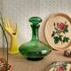 Carafe bouteille en verre, verte made in italy