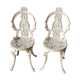 Pair of outdoor chairs in cast aluminum floral decoration