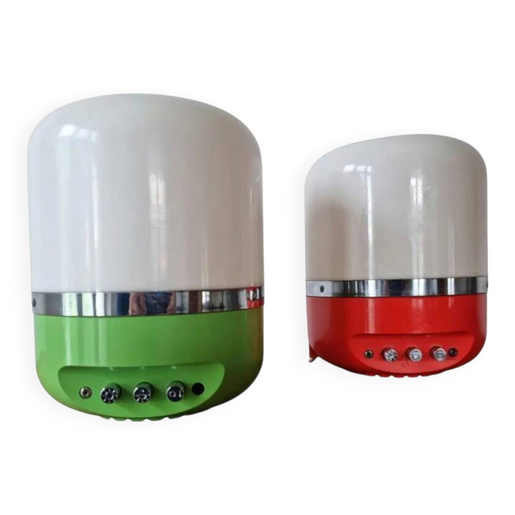 Set of Two Midcentury Table Lamps, Space Age, Adriano Rampoldi, Italy, 1970s