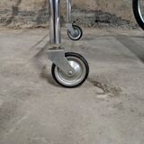Folding trolley in silver metal