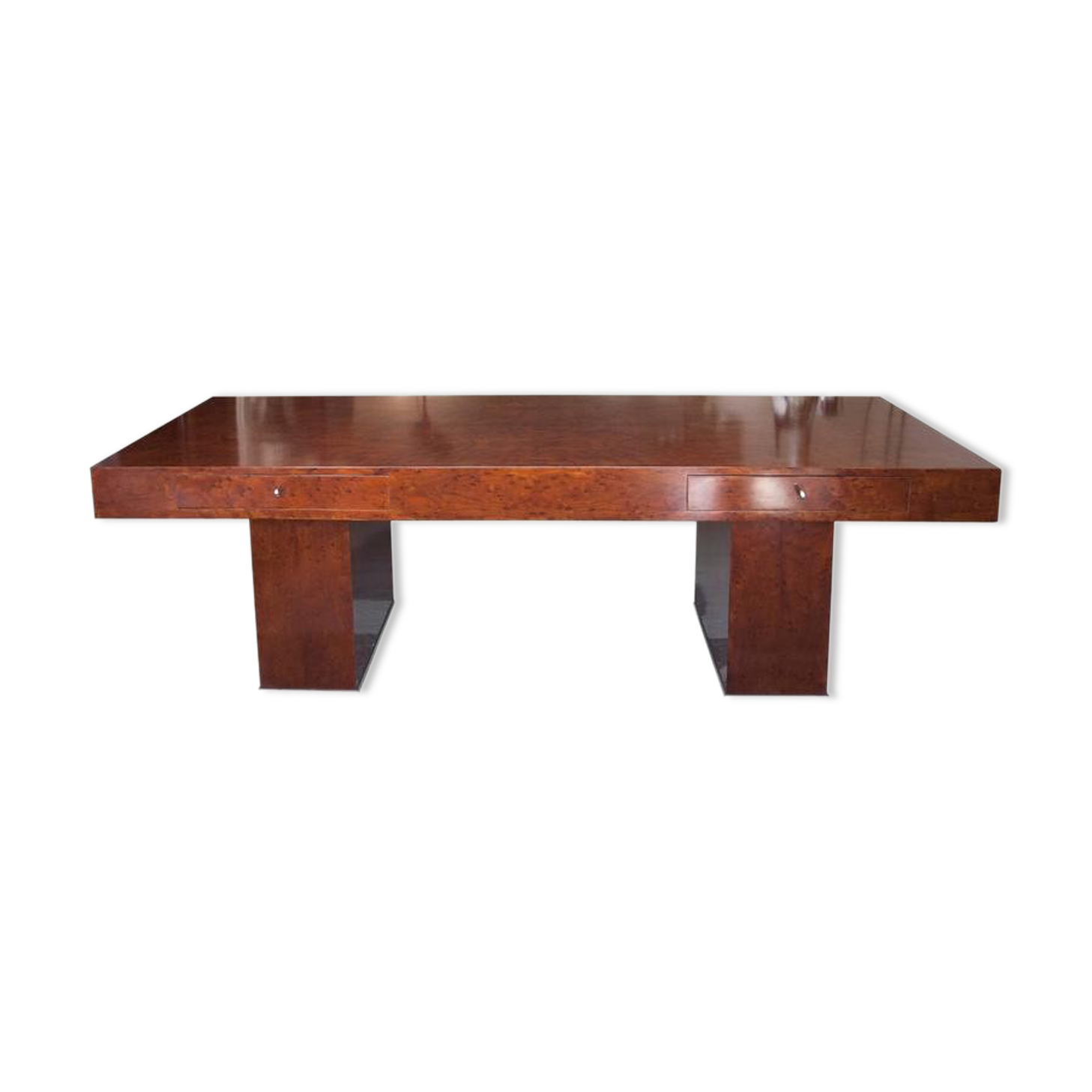 Spectacular brunette Magnifier around 1930's wooden desk