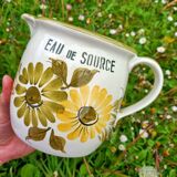 Vintage ceramic flower pitcher - Spring Water -