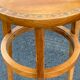 Art Deco Wooden Pedestal Table Carved with Star / Antique Side Table 1930