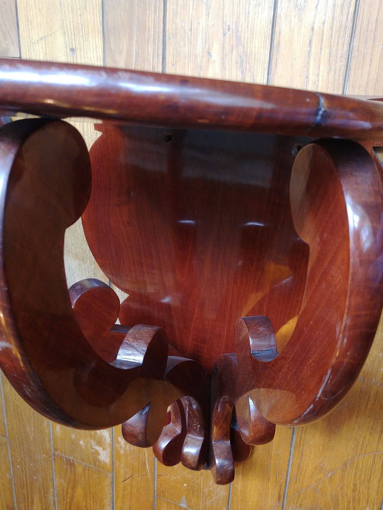 Pair of mahogany wall consoles