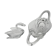 Large crystal centrepiece Art Vannes & matching swan – 54 cm