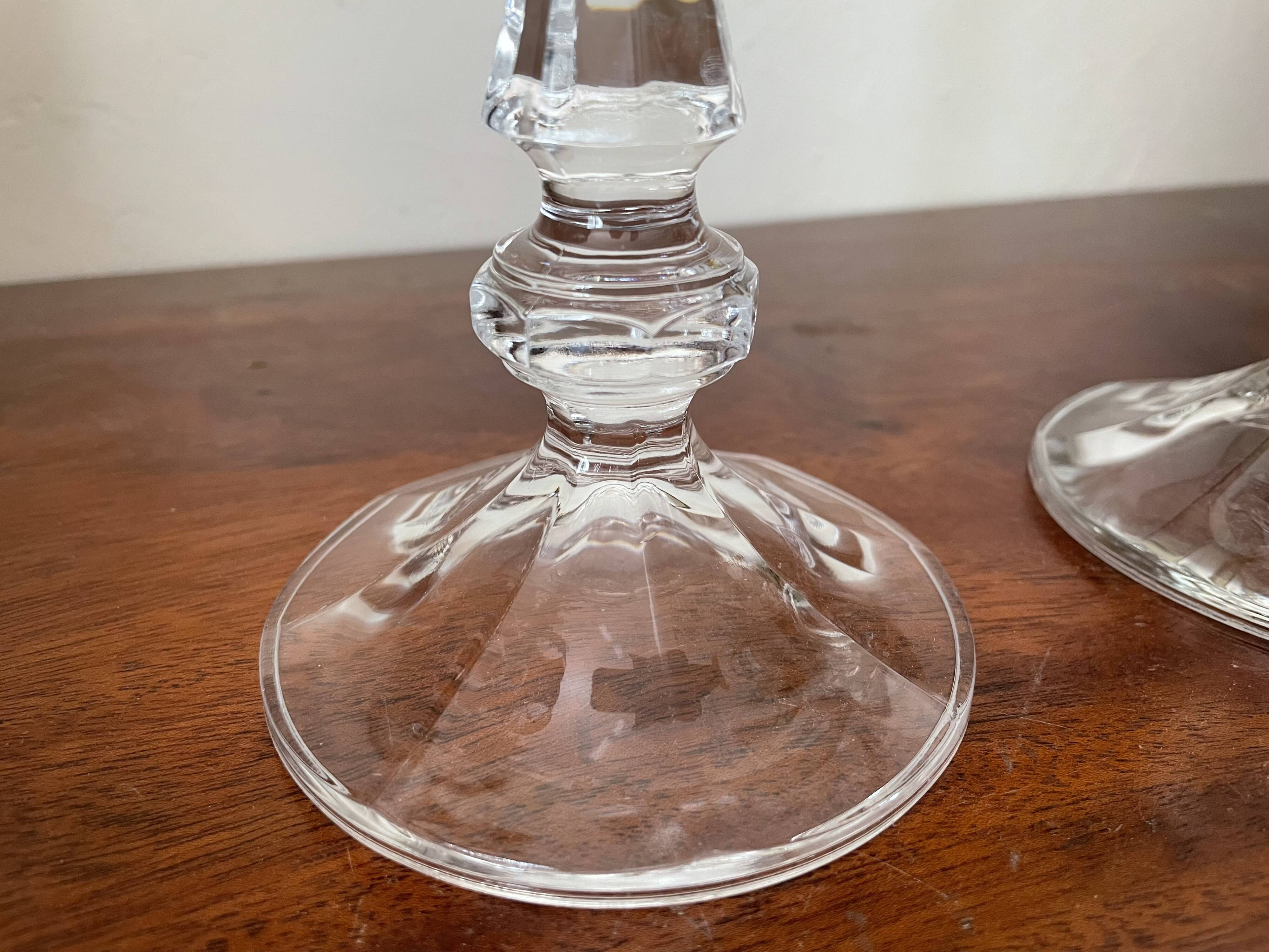 Pair of crystal candle holders