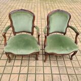 Pair of armchairs Louis XV period, stamped Baudin
