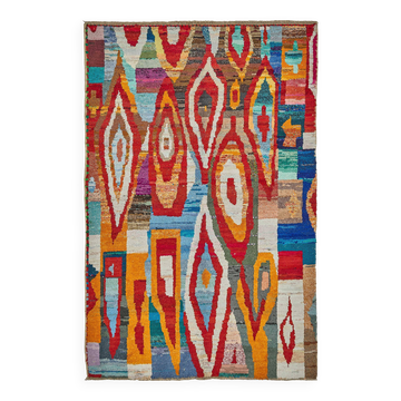 Tapis boho recyclé turc fait main 195 cm x 297 cm