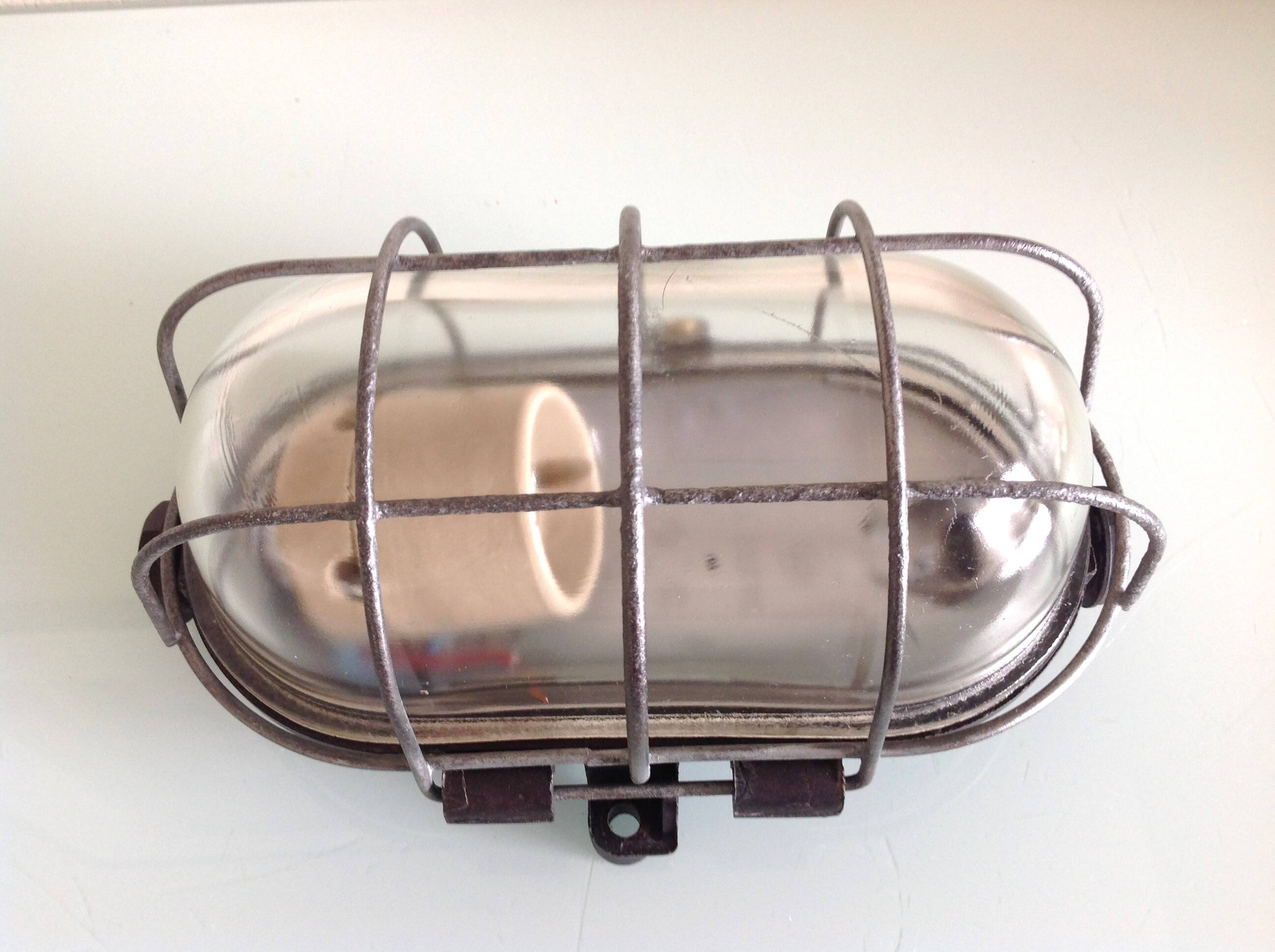 Industrial style porthole wall light, 50s-60s