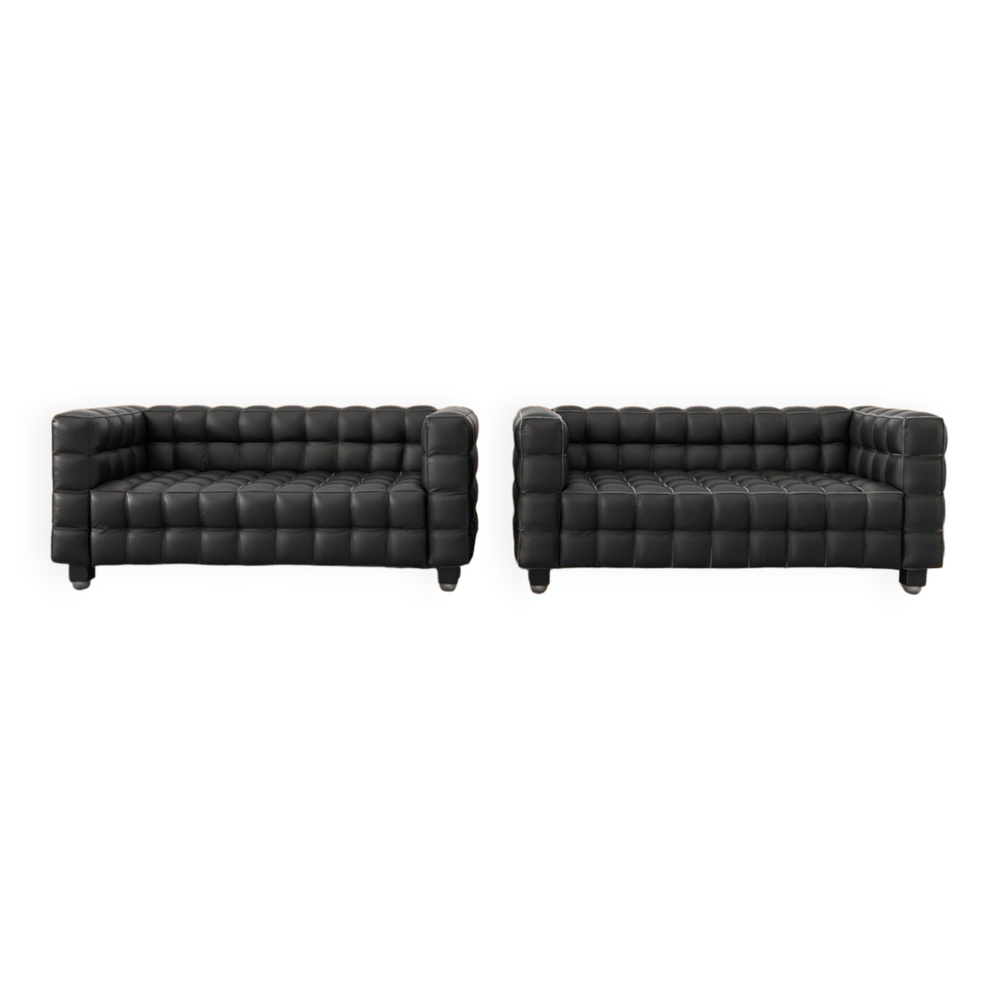 Kubus Sofas, Two Places by Josef Hoffmann for Wittmann, 1980s, Set of 4