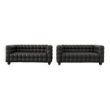Kubus Sofas, Two Places by Josef Hoffmann for Wittmann, 1980s, Set of 4