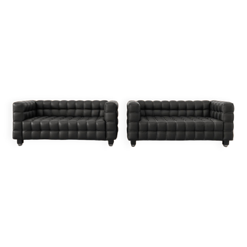 Kubus Sofas, Two Places by Josef Hoffmann for Wittmann, 1980s, Set of 4