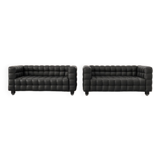 Kubus Sofas, Two Places by Josef Hoffmann for Wittmann, 1980s, Set of 4