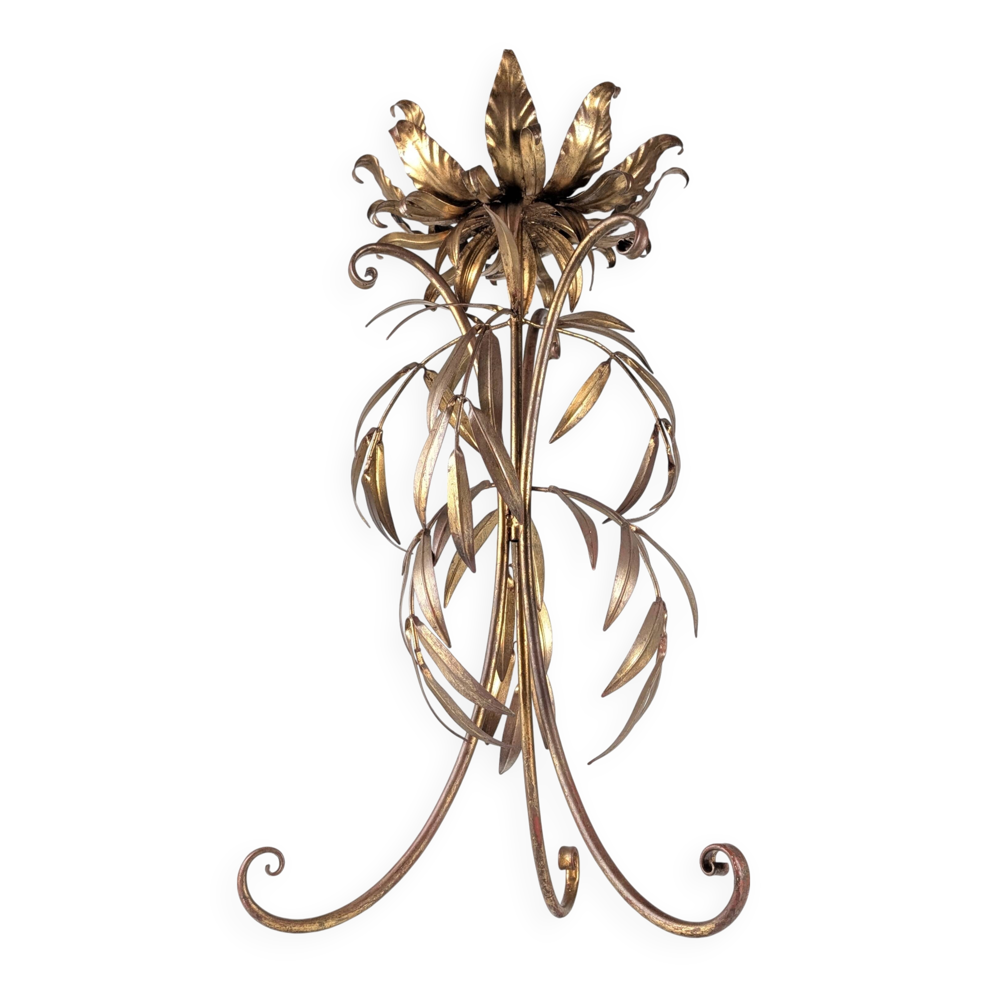 Gilded Metal Planter with Leaves Att. Hans Kögl , Germany, 1970s