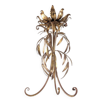 Jardinière en métal doré à feuilles, signée Hans Kögl, Allemagne, années 1970