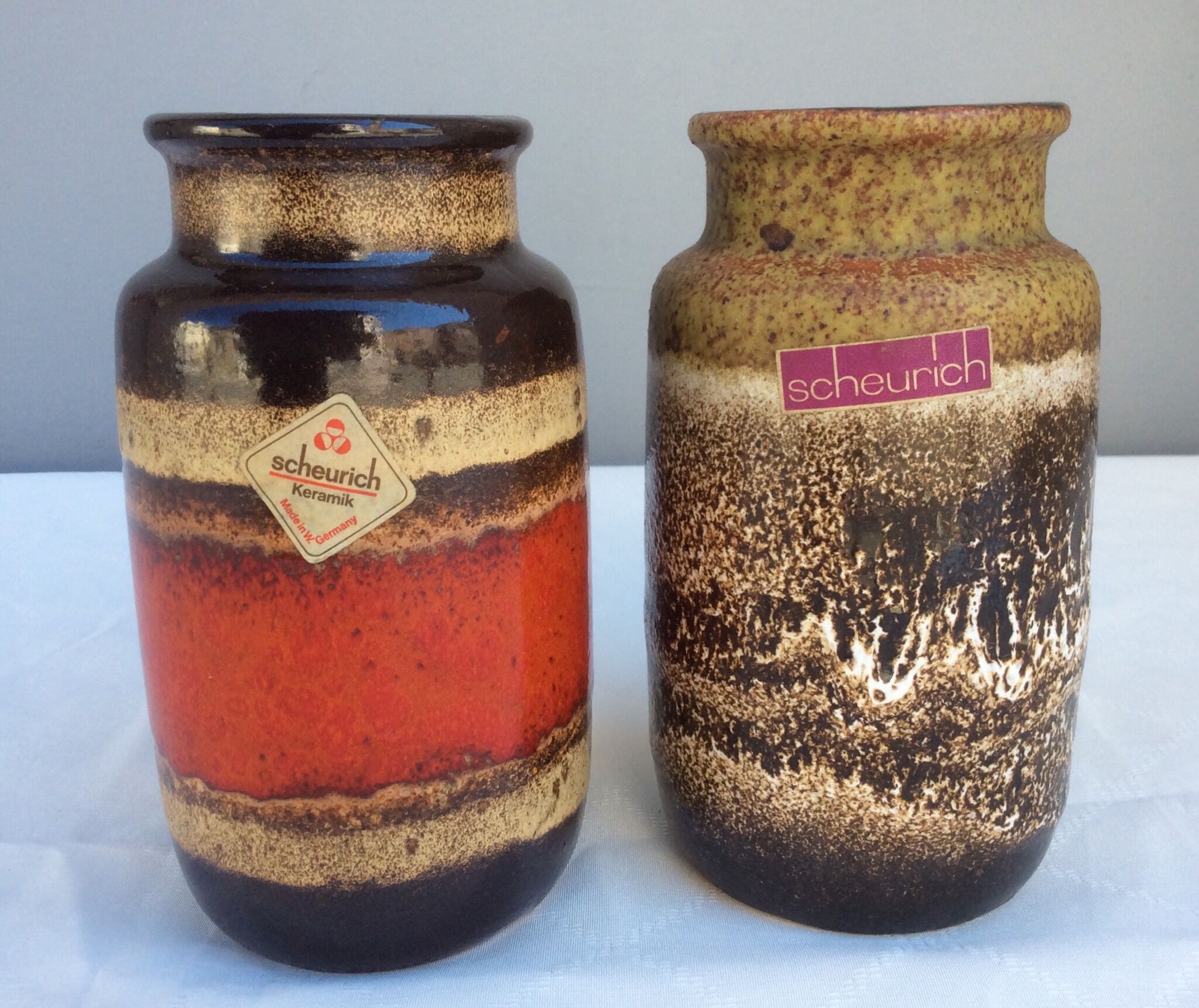 Two Scheurich West Germany vases, 1960s