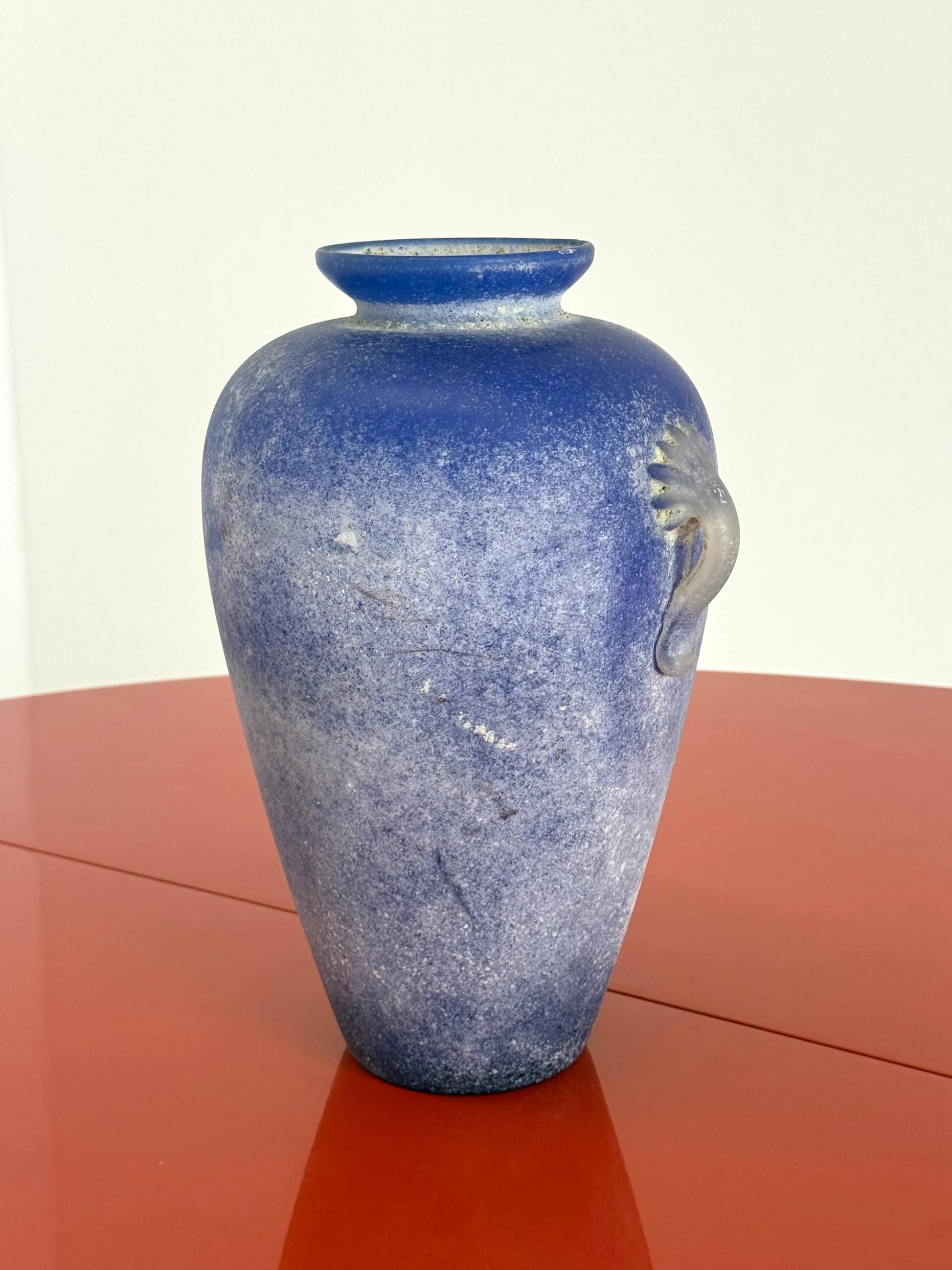 Vintage Murano amphora vase cobalt blue